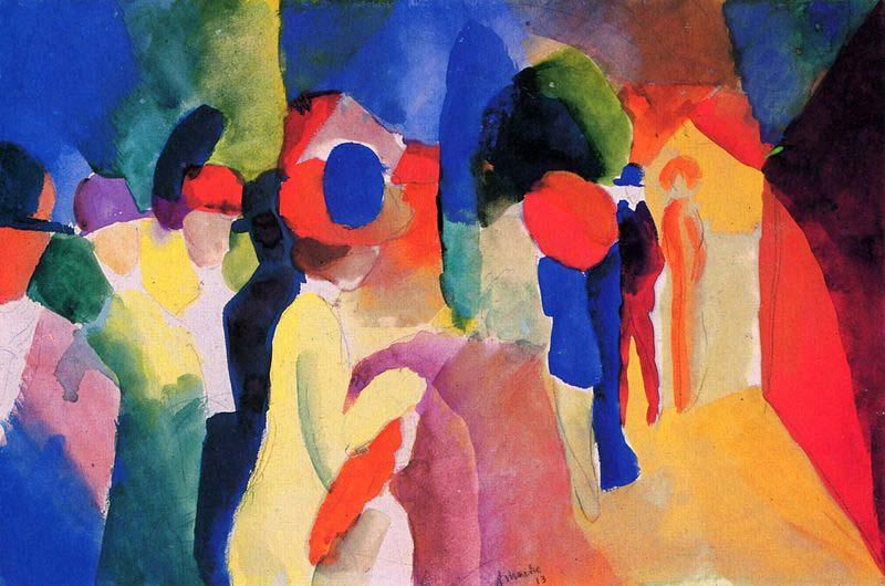 August Macke Mit gelber Jacke